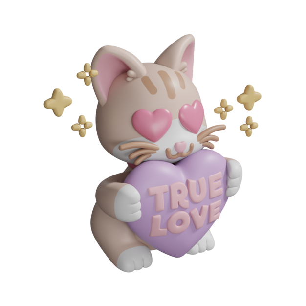 Cat Holding Heart Icon