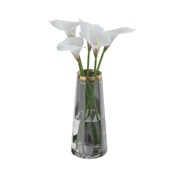 Vase de fleurs avec fleur de lys calla blanche