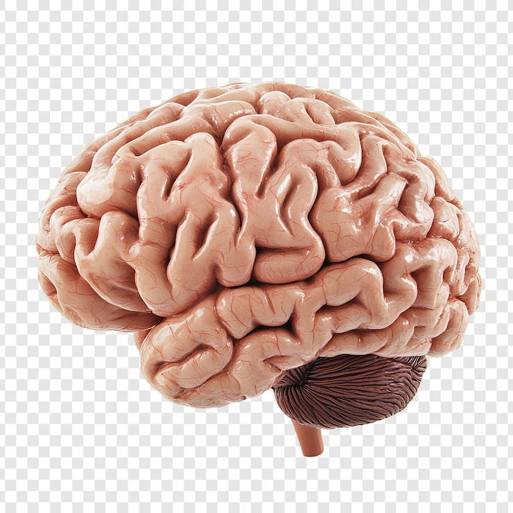 Bezpłatny plik PSD anatomia ludzkiego mózgu szczegółowe przedstawienie 3d kory mózgowej i móżdżka