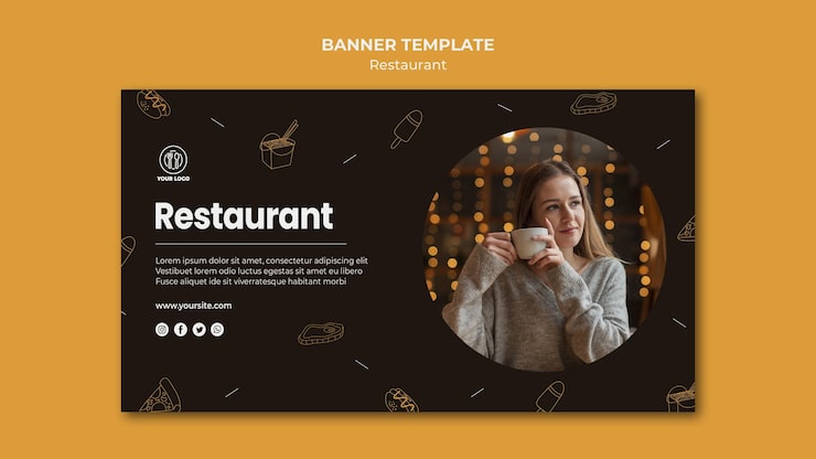 Bezpłatny plik PSD baner szablonu restauracji