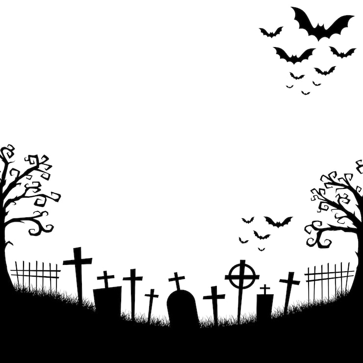 Bezpłatny plik PSD halloween – czarne sylwetki