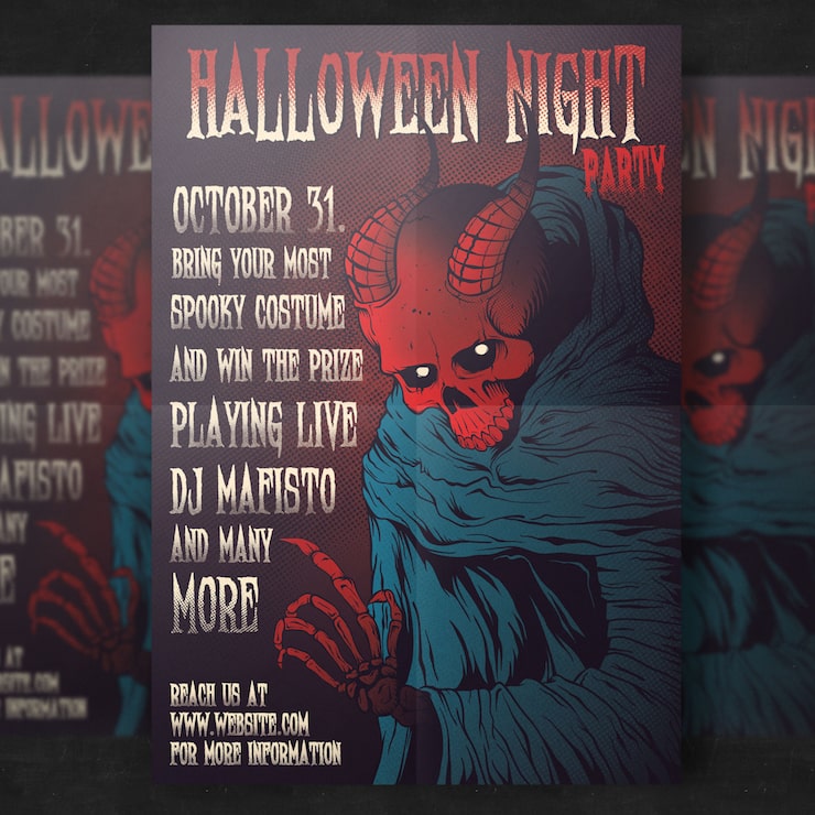 Bezpłatny plik PSD halloween szablon strony ulotki