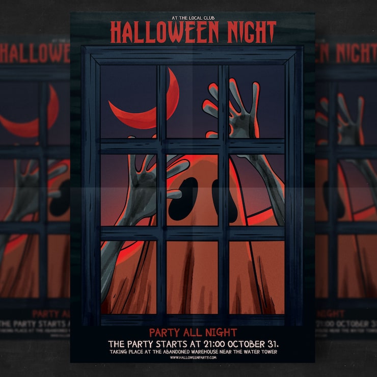 Bezpłatny plik PSD halloween szablon strony ulotki