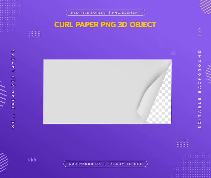 Bezpłatny plik PSD ikonka zakręconego rogu papieru izolowana ilustracja renderowania 3d