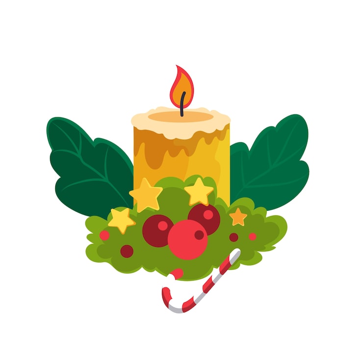 Bezpłatny plik PSD ilustracja elementu bożonarodzeniowego ze świecą
