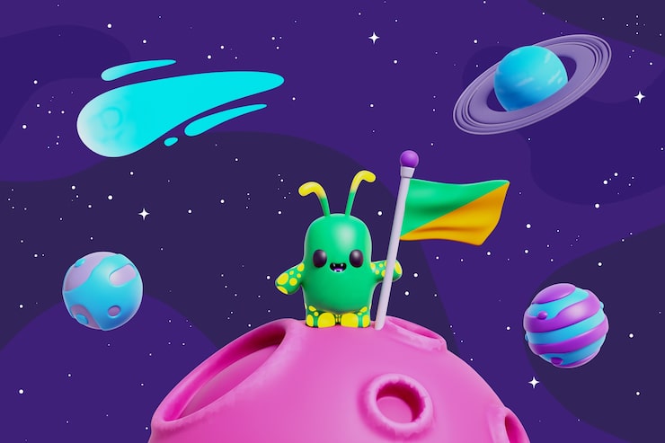 Bezpłatny plik PSD ilustracja galaktyki 3d
