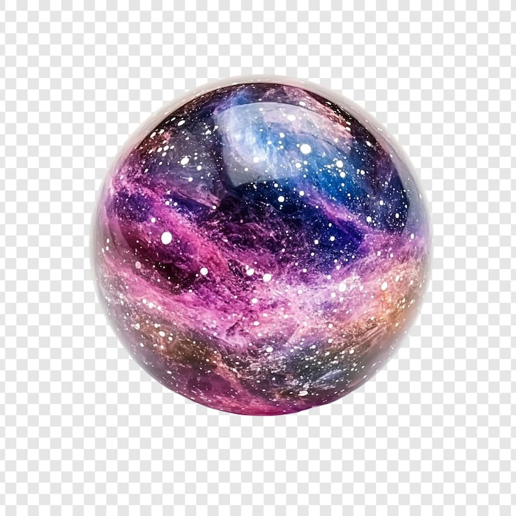 Bezpłatny plik PSD kosmiczna sfera galaktyka w szklanej kuli