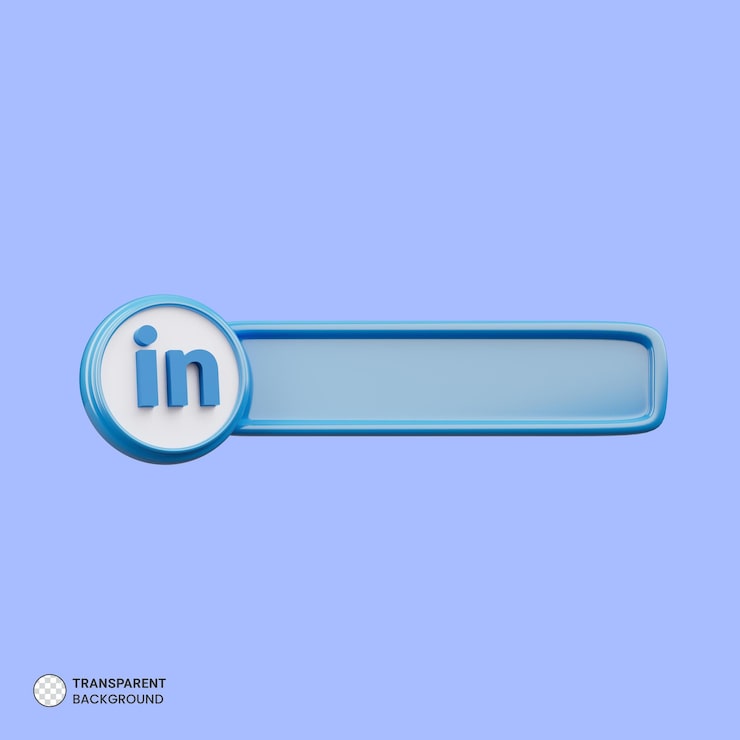 Bezpłatny plik PSD linkedin z ikoną paska wyszukiwania renderowania 3d