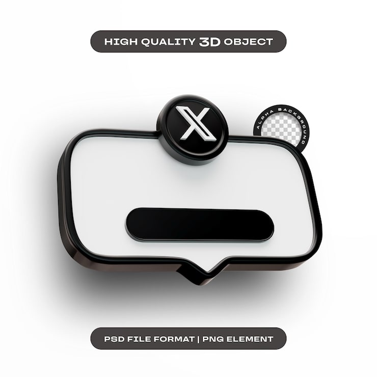 Bezpłatny plik PSD podążaj za nami na twitterze banner element icon isolated 3d render