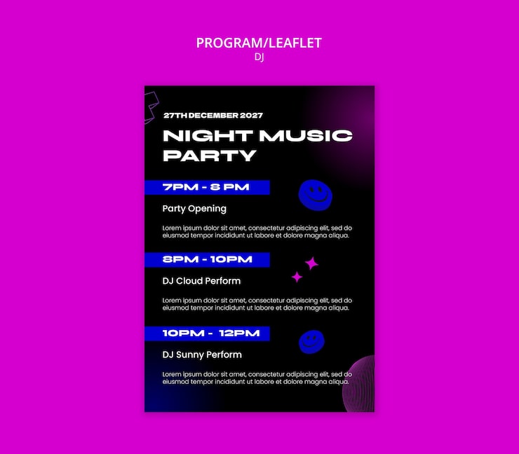 Bezpłatny plik PSD projekt szablonu muzyki dj
