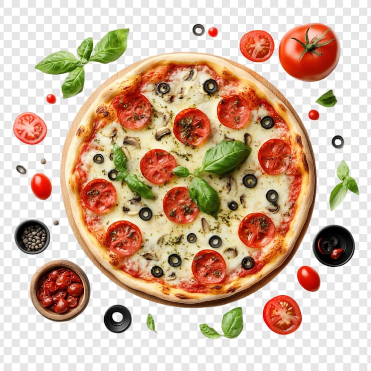 Bezpłatny plik PSD pyszna pizza pepperoni z grzybami i oliwkami