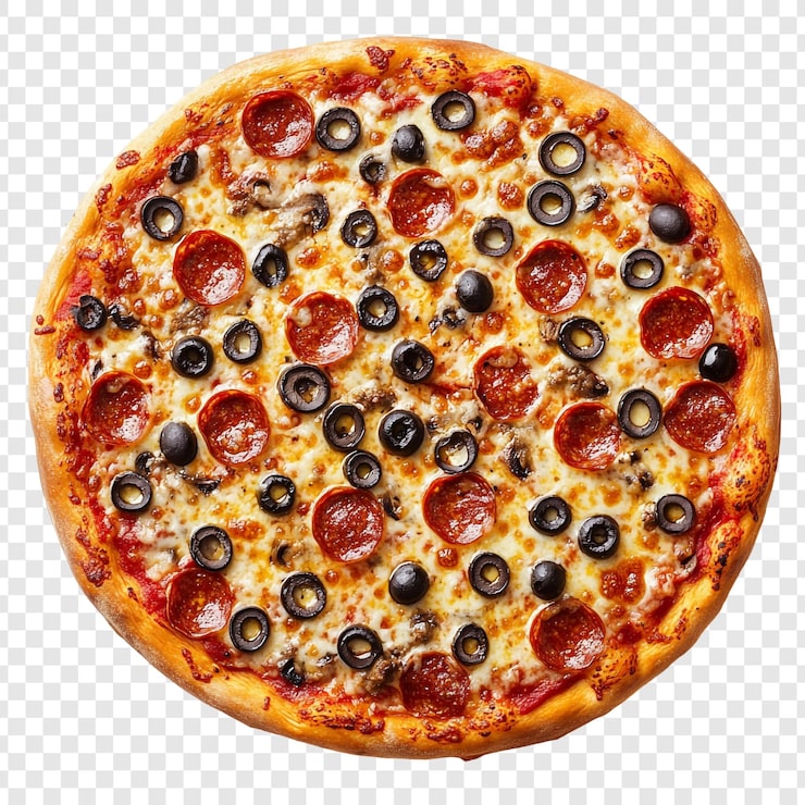 Bezpłatny plik PSD pyszna pizza z pepperoni i oliwek