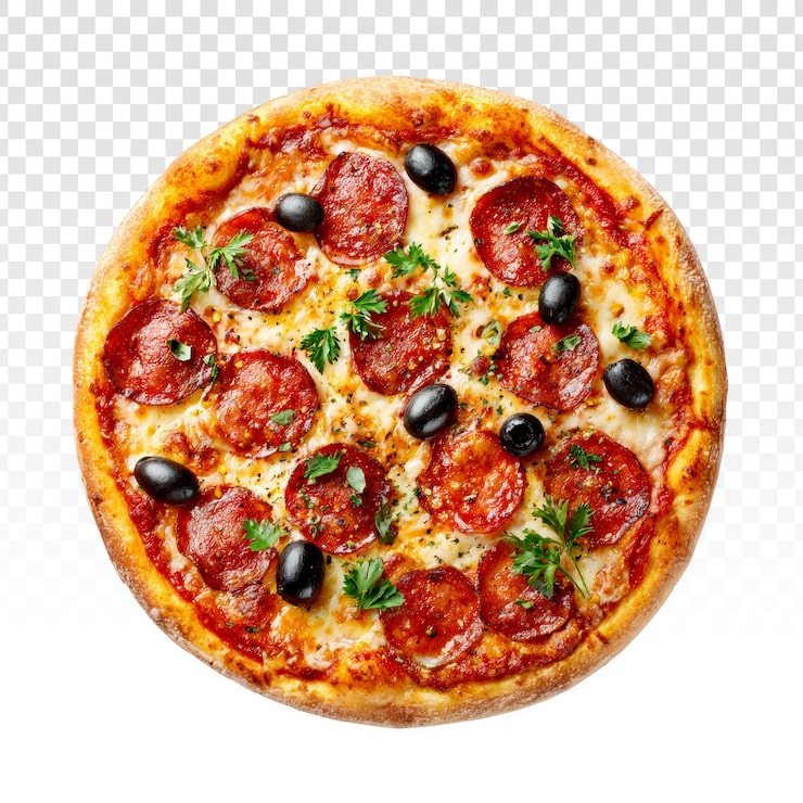 Bezpłatny plik PSD pyszna pizza z pepperoni i oliwek