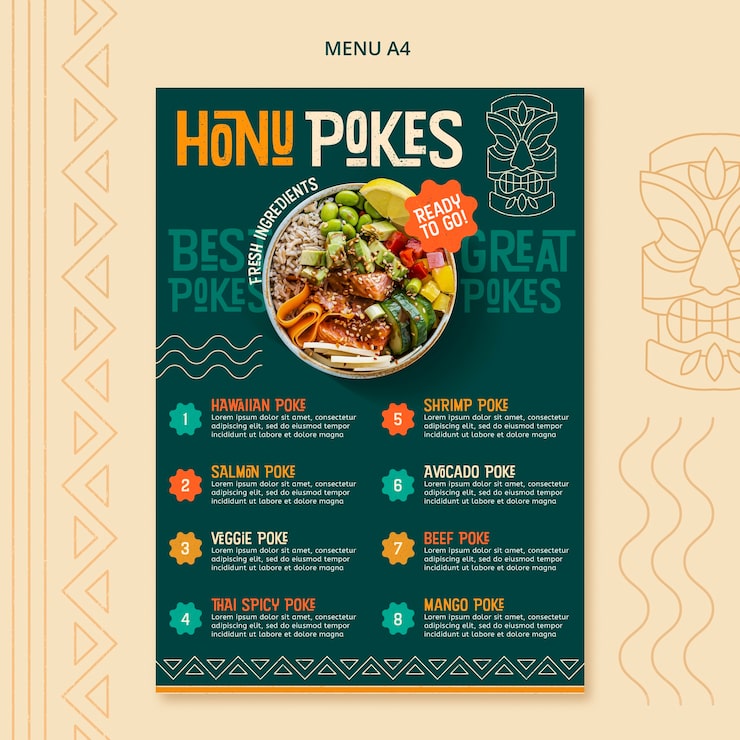 Bezpłatny plik PSD pyszne jedzenie szablon menu restauracji