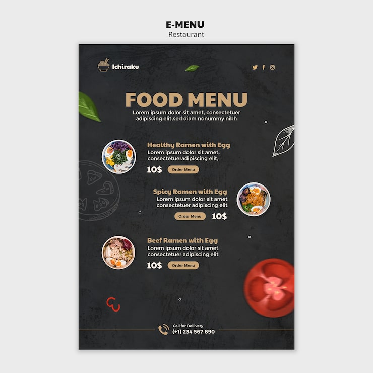 Bezpłatny plik PSD ręcznie rysowane smaczne jedzenie szablon menu restauracji