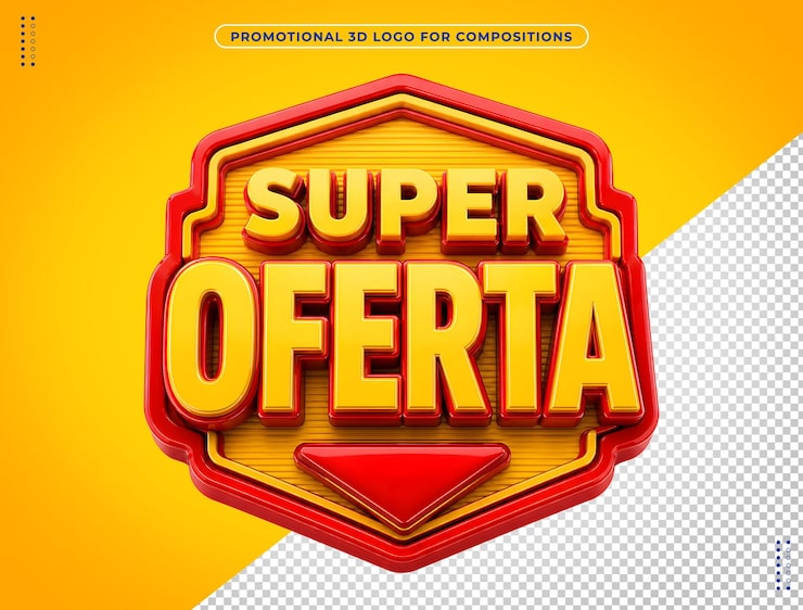 Bezpłatny plik PSD render 3d: pieczęć „super oferta”