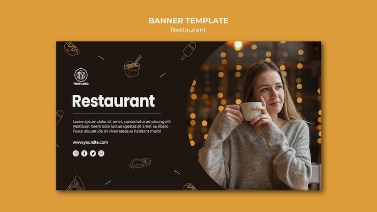 Bezpłatny plik PSD szablon banera restauracji
