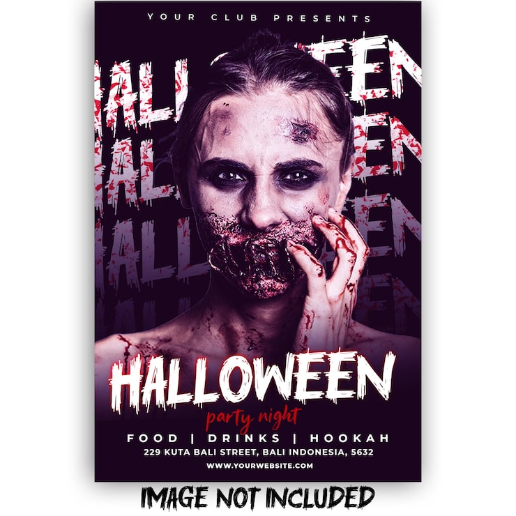 Bezpłatny plik PSD szablon mediów społecznościowych halloween flyer