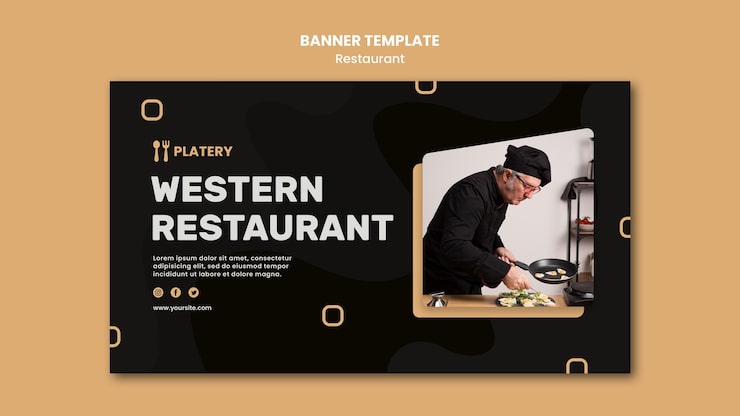Bezpłatny plik PSD szablon transparent otwarcia zachodniej restauracji