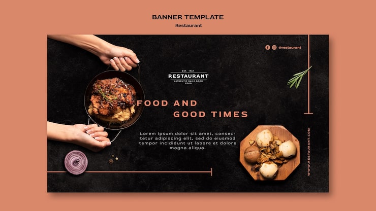 Bezpłatny plik PSD szablon transparent promocyjny restauracji