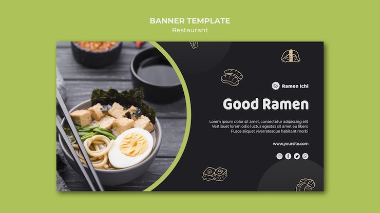 Bezpłatny plik PSD szablon transparent restauracji oishi ramen