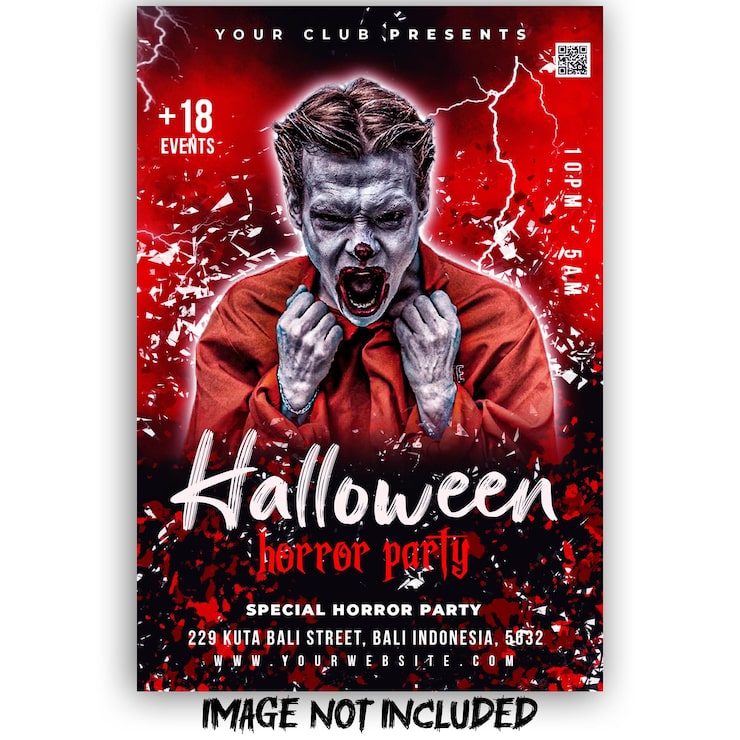 Bezpłatny plik PSD ulotka szablonu psd nocnej imprezy halloweenowej