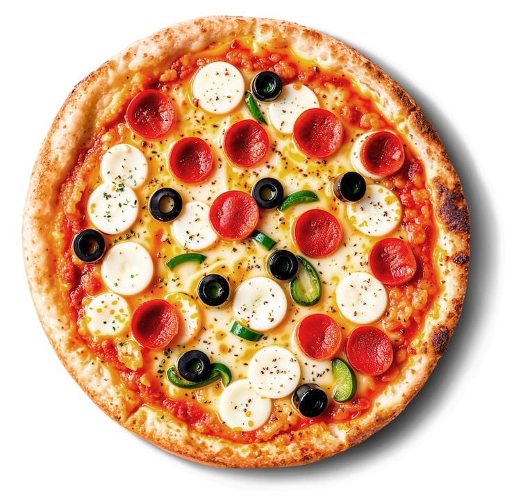 Bezpłatny plik PSD widok z góry na pizzę