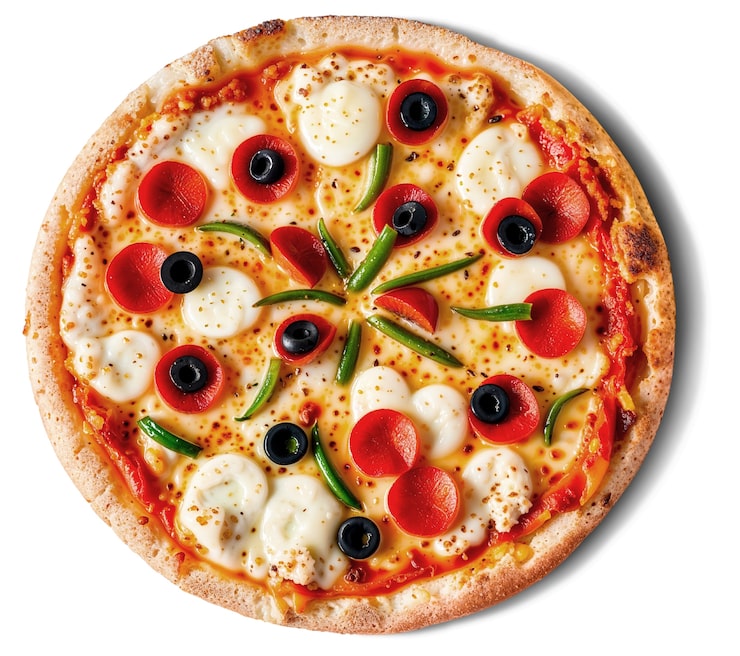 Bezpłatny plik PSD widok z góry na pizzę
