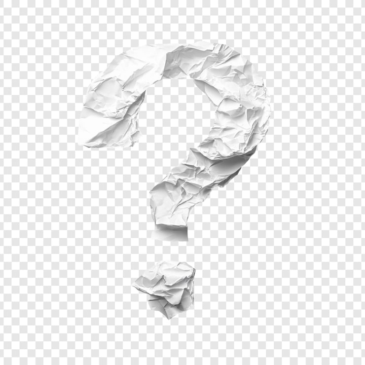 Bezpłatny plik PSD zmarszczony papierowy znak zapytania