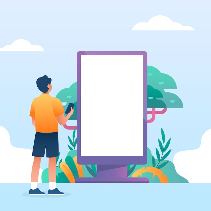 Bezpłatny plik Wektor gradientowa ilustracja digital signage