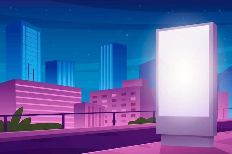 Bezpłatny plik Wektor gradientowa ilustracja digital signage