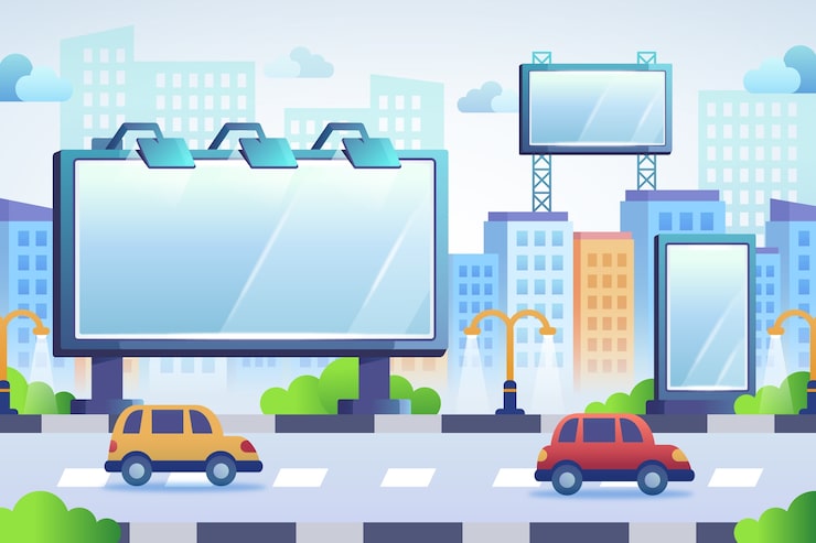 Bezpłatny plik Wektor gradientowa ilustracja digital signage