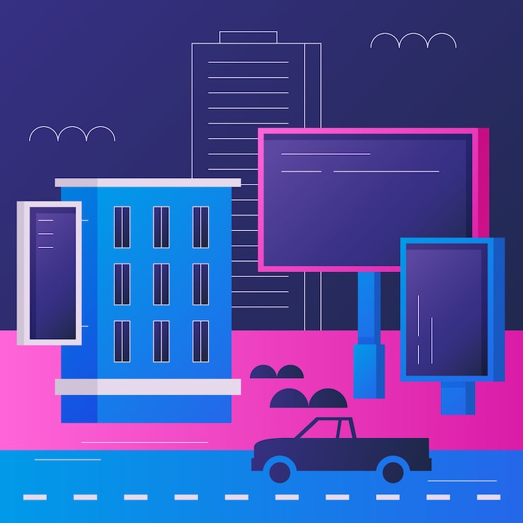 Bezpłatny plik Wektor gradientowa ilustracja digital signage