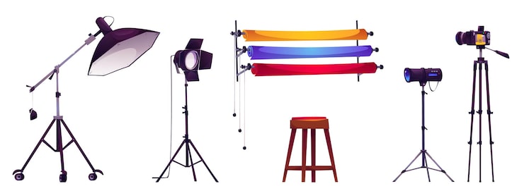 Bezpłatny plik Wektor kamera do zdjęć w studiu fotograficznym i kreskówek