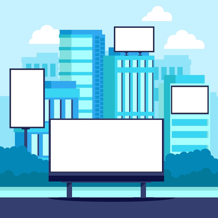 Bezpłatny plik Wektor płaska konstrukcja ilustracja digital signage