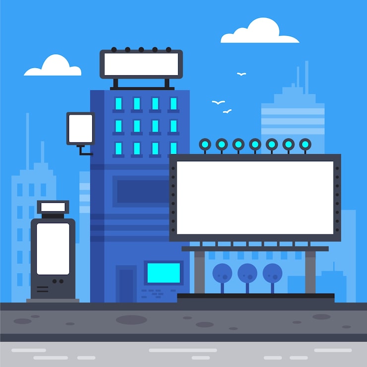 Bezpłatny plik Wektor płaska konstrukcja ilustracja digital signage