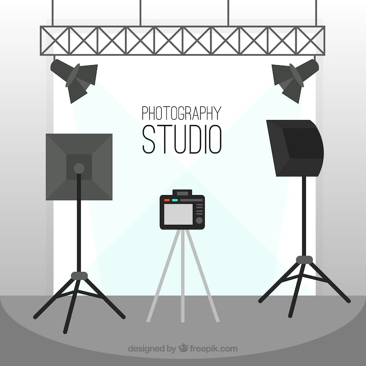 Bezpłatny plik Wektor płaski studio fotografii