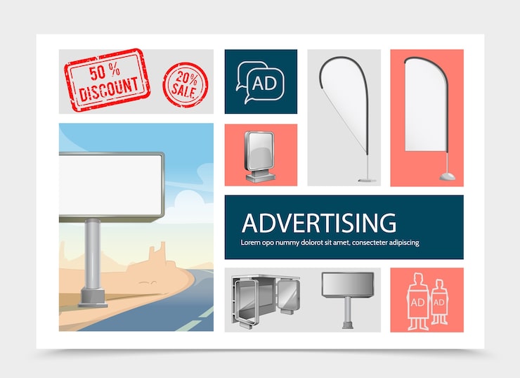 Bezpłatny plik Wektor realistyczny skład elementów marketingowych