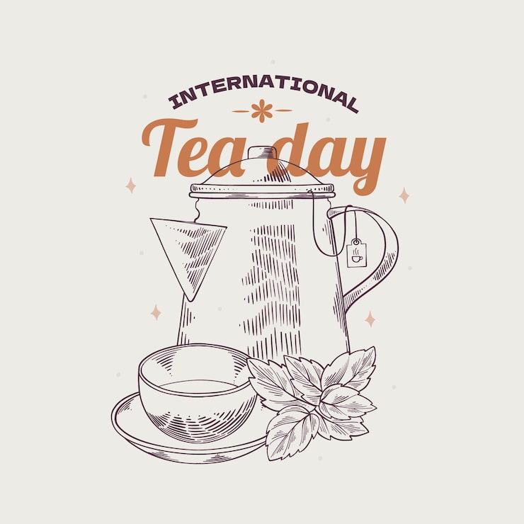 Bezpłatny plik Wektor ręcznie rysowane ilustracja międzynarodowy dzień herbaty