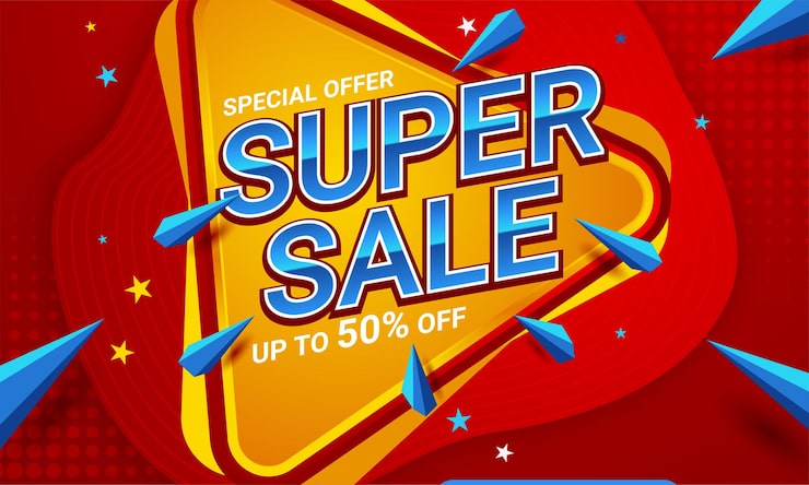 Bezpłatny plik Wektor super sprzedaż szablon oferty czerwonego banera