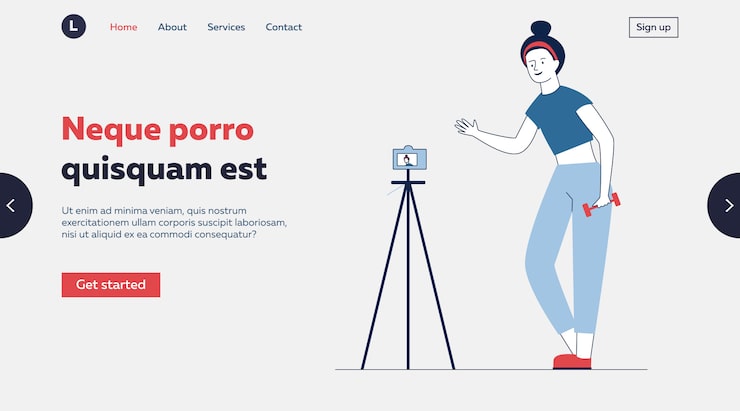 Bezpłatny plik Wektor trener fitness online nagrywający wideo