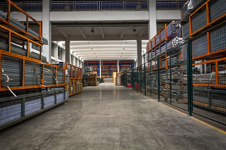 Foto gratuito almacenamiento de material de hierro y acero