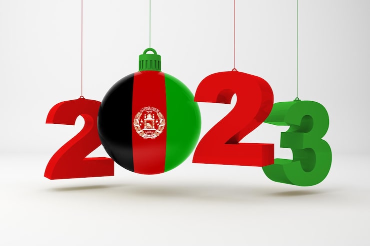 Foto gratuito año 2023 y ornamento de afganistán