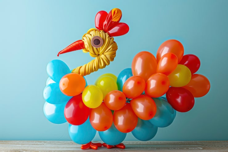 Photo Gratis balon dipilin berbentuk seperti burung