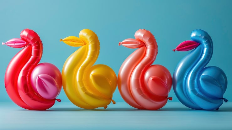 Photo Gratis balon dipilin berbentuk seperti burung
