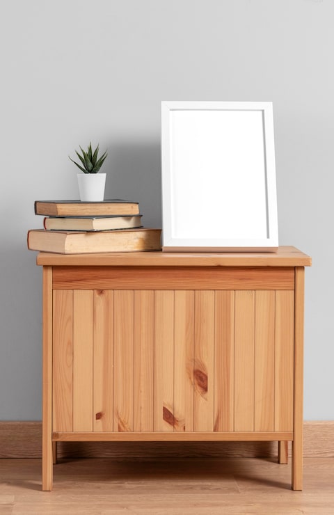 Photo Gratis bingkai mockup di atas lemari