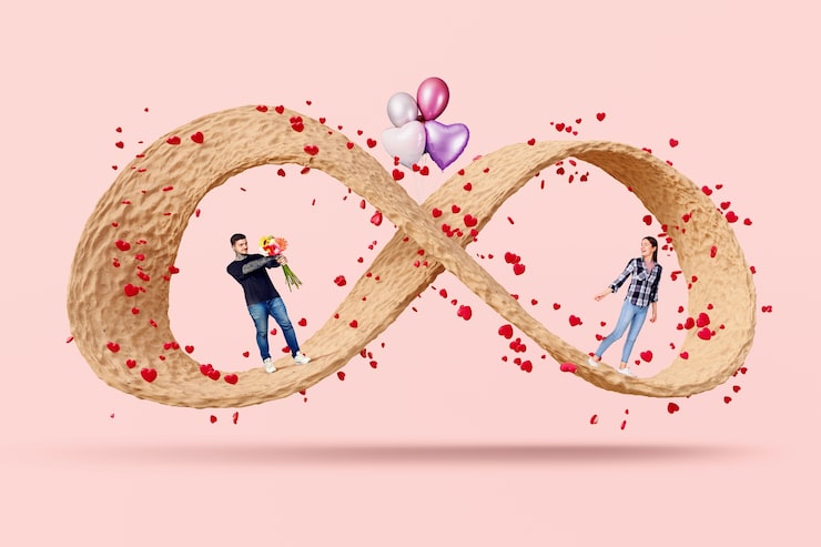 Foto gratuito bucle de collage de concepto de amor