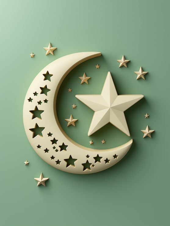 Photo Gratis bulan sabit perayaan ramadhan 3d