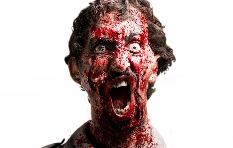 Foto gratuito cara de zombie enfadada