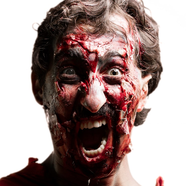 Foto gratuito cara de zombie gritando